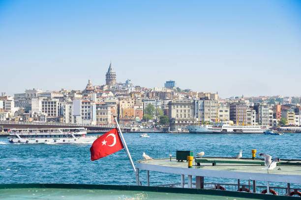 istock The ship carries passengers along the Bosporus Strait. 1032017866