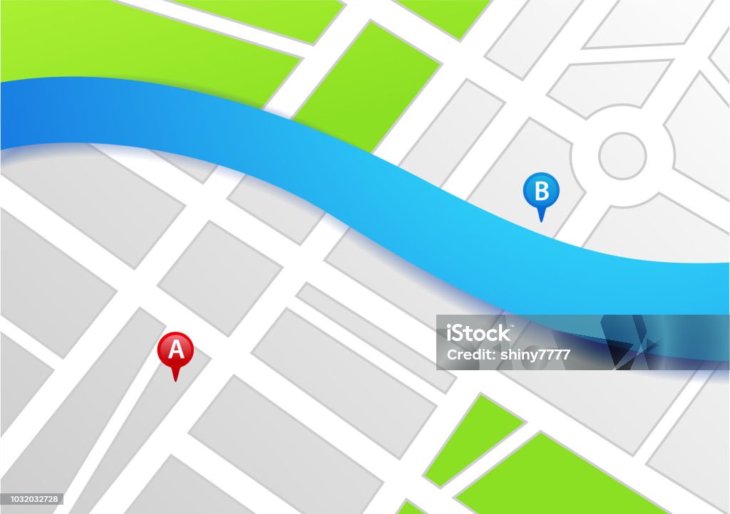 Map Navigation System Stock Illustration - Download Image Now - Blue ...