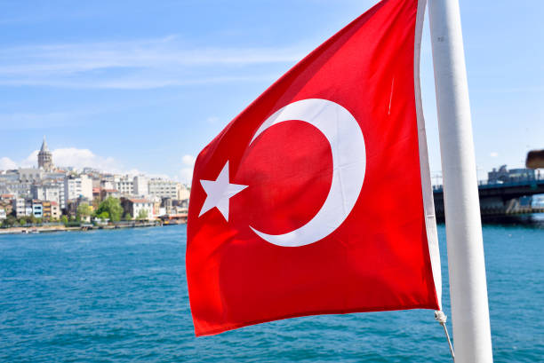 istock Flag of Turkey on a ship 1032034620