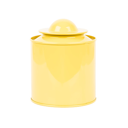 Vintage tea container on white background