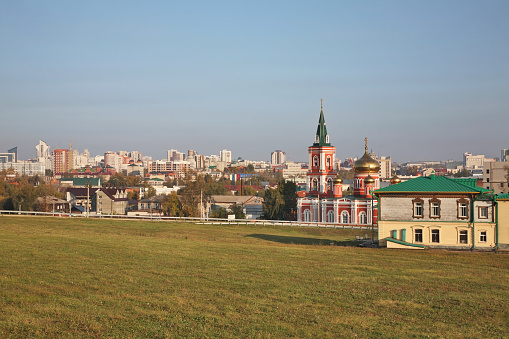 Panorama of Kyiv and Kyiv Pechersk Lavra (foundation in 1051) monastery, Ukraine