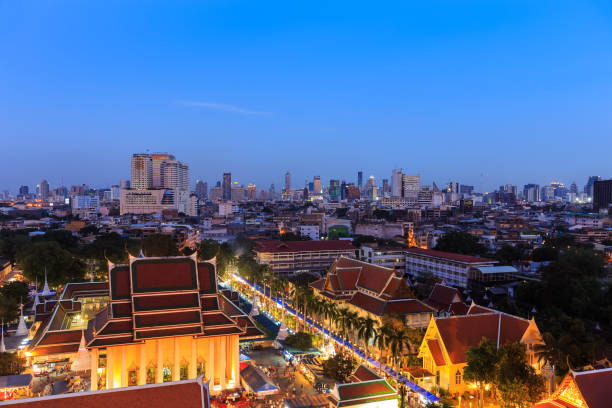 istock Bangkok cityscape at twilight 1032040164