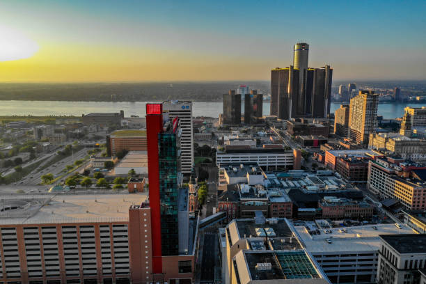 istock Detroit Skyline with the Detroit River 1032041592
