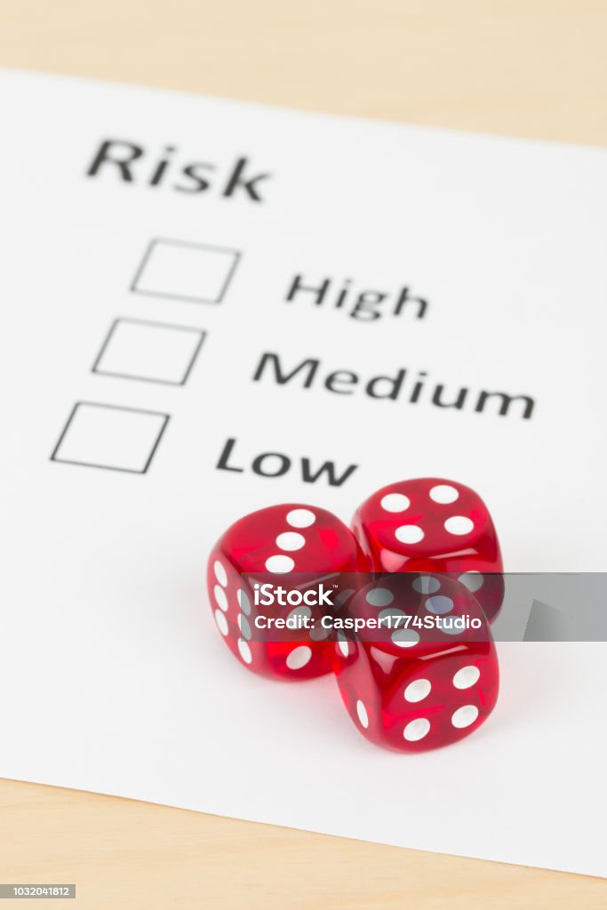 Dice Risk Rating Dice And Risk Assessment Check Box Stock Photo - Download Image Now ...