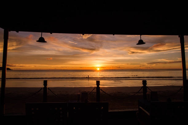 istock Beautiful sunset at Ngapali Beach 1032045224