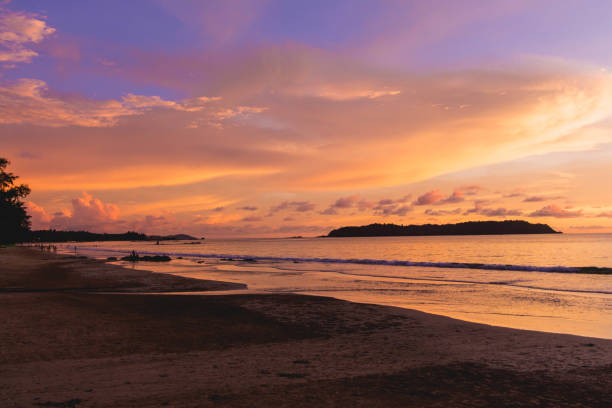 istock Beautiful sunset at Ngapali Beach 1032045228