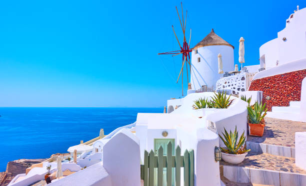 istock Panoramic view of Oia in Santorini 1032053512