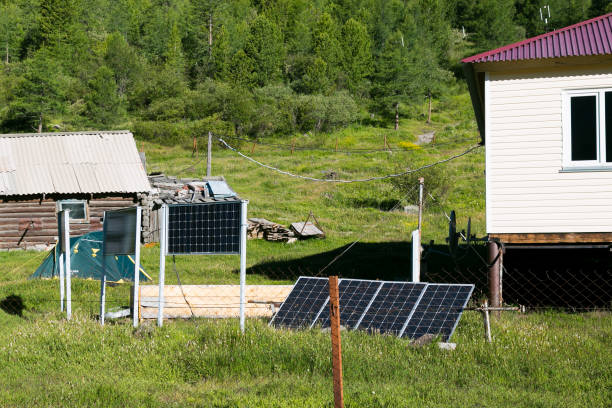 istock Solar panels on a weather station in the mountains. 1032057288