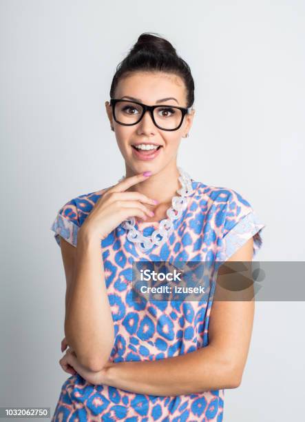 Pretty Young Woman Looking Surprised Stock Photo - Download Image Now - 20-24 Years, Adult, Adults Only