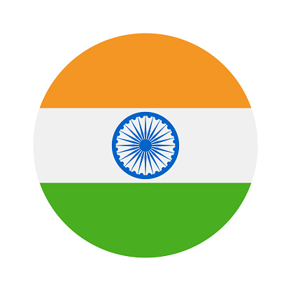 India - Round Flag Vector Flat Icon