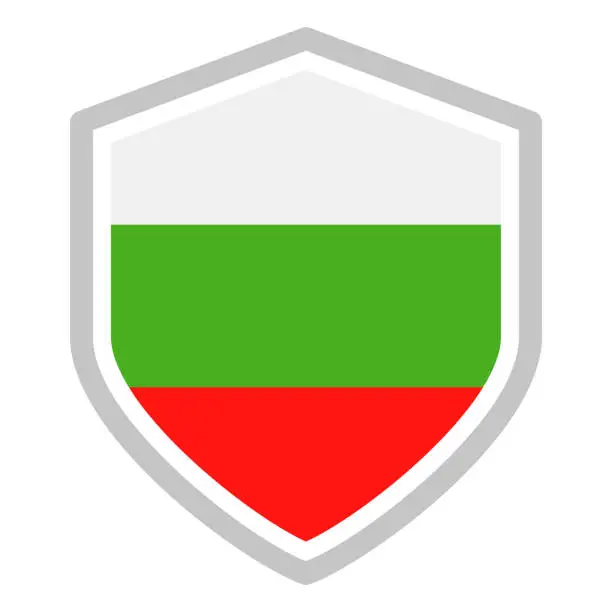 Vector illustration of Bulgaria - Shield Flag Vector Flat Icon