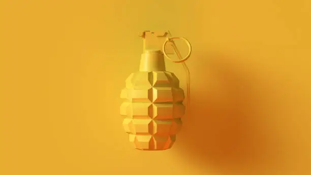 Yellow Grenade Concept 3d illustration 3d render