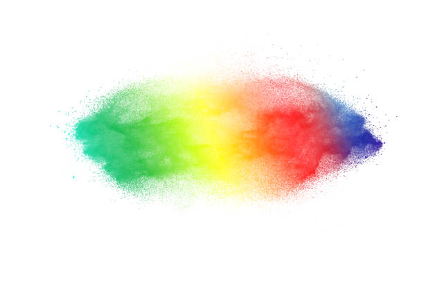 istock Abstract multicolored powder explosion on white background.  Freeze motion of color dust  particles splash. Painted Holi 1032071012