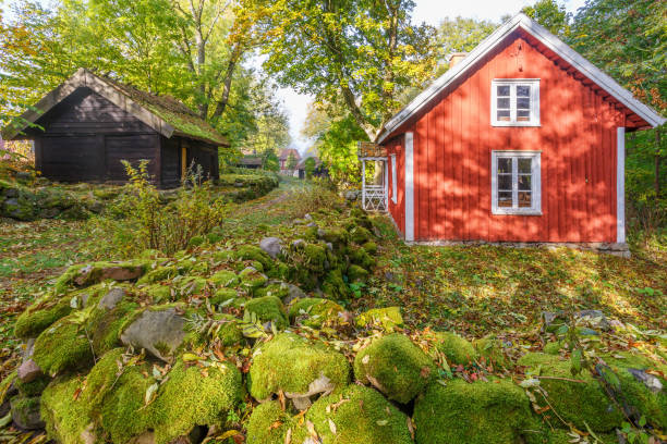 istock Rural idyll with cottages in the fall 1032071466