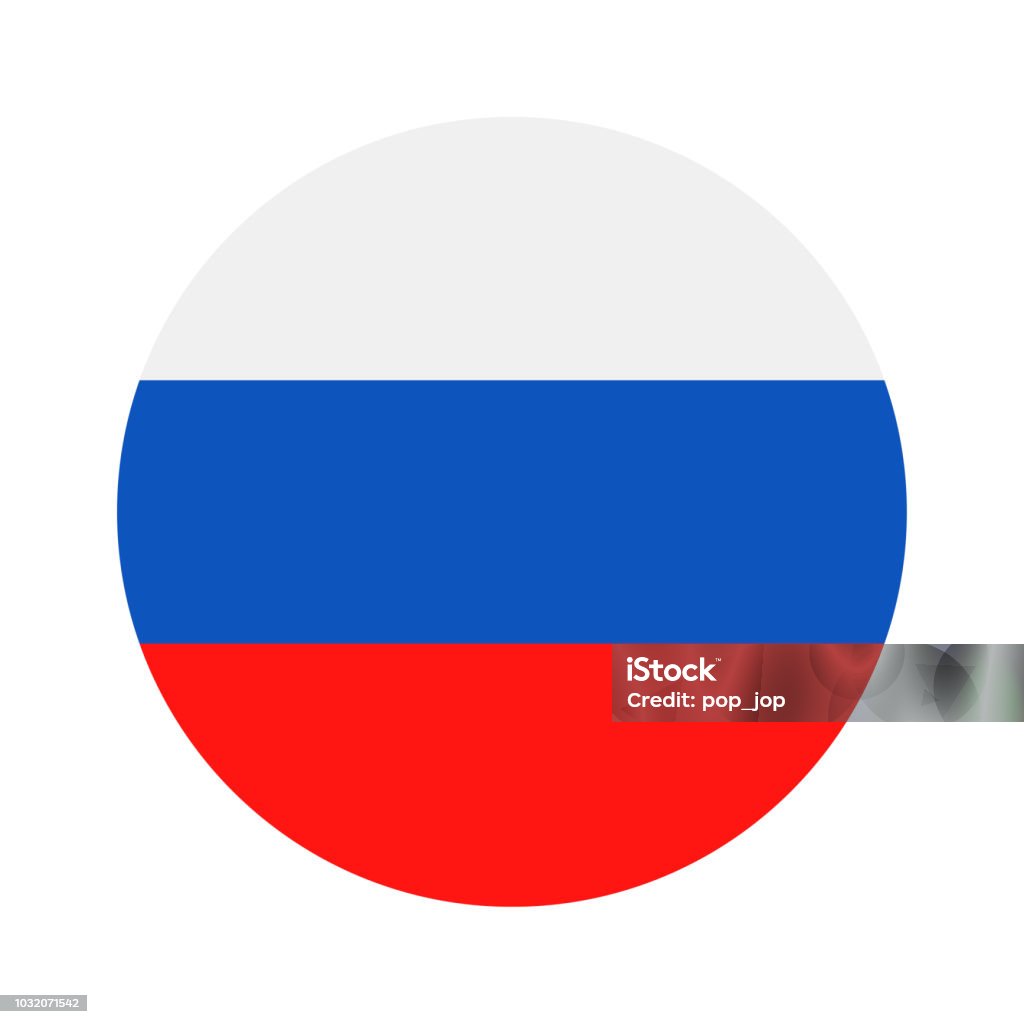 Russland Runde Flaggensymbol Vektor Flach Stock Vektor Art und