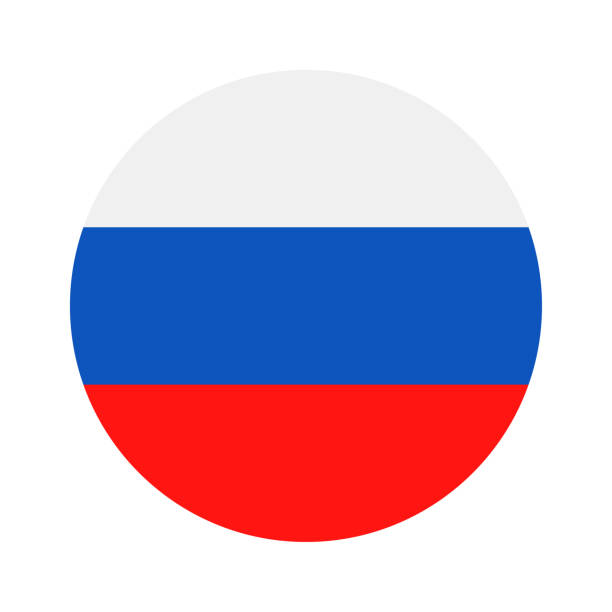 Russia - Round Flag Vector Flat Icon Russia - Round Flag Vector Flat Icon russia flag stock illustrations