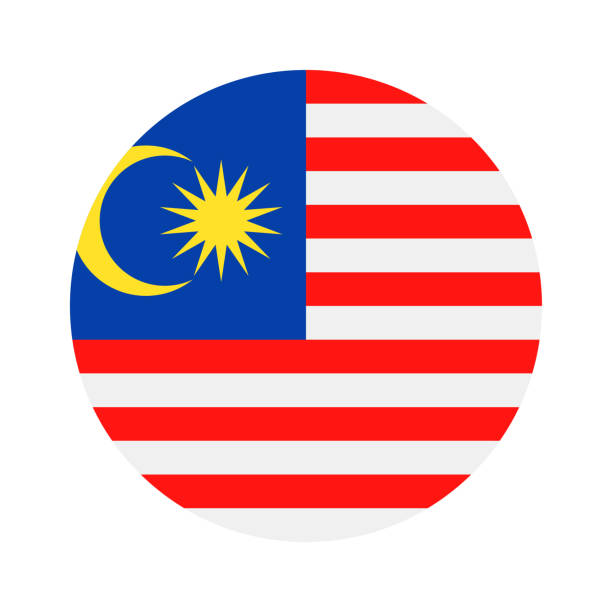 Malaysia - Round Flag Vector Flat Icon vector art illustration