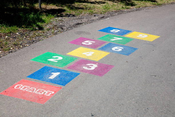 istock children's classic game on the asphalt 1032105682