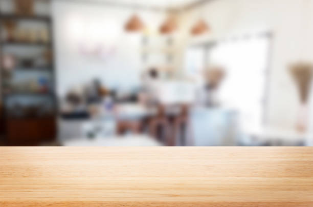 istock Close-Up Of Empty Wooden Table In Cafe 1032114610