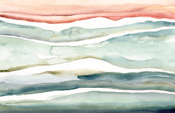 Abstract Watercolor Landscape Abstract Watercolor Landscape painting art product stock illustrations
