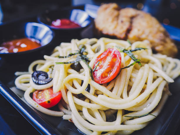 Spaghetti With Fried Fish