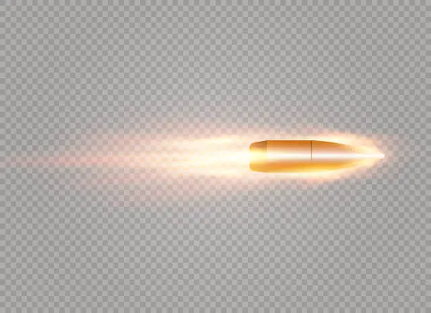 Vector illustration of flying bullet with