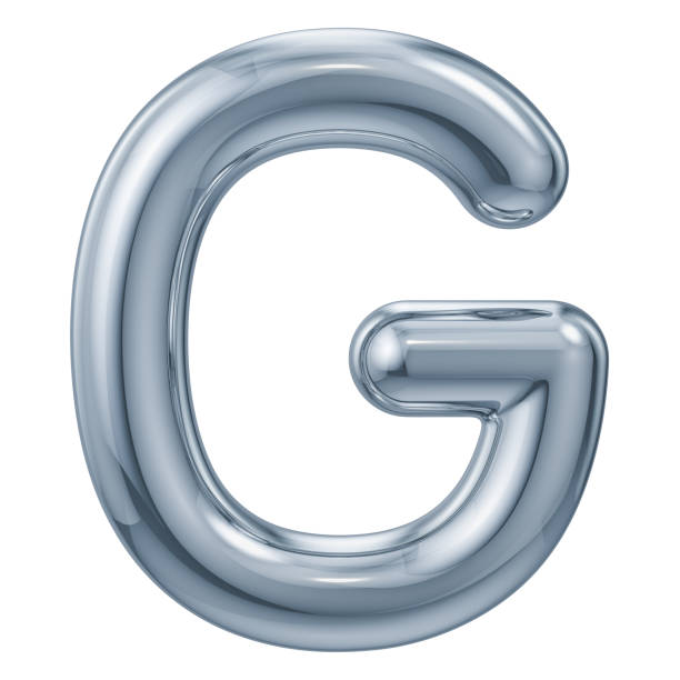 istock English metallic letter G, 3D rendering isolated on white background 1032127734