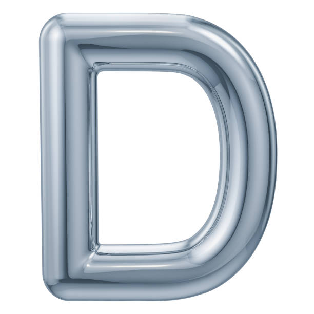 istock English metallic letter D, 3D rendering isolated on white background 1032127776