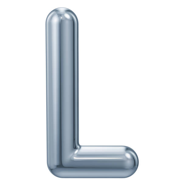 istock English metallic letter L, 3D rendering isolated on white background 1032127812