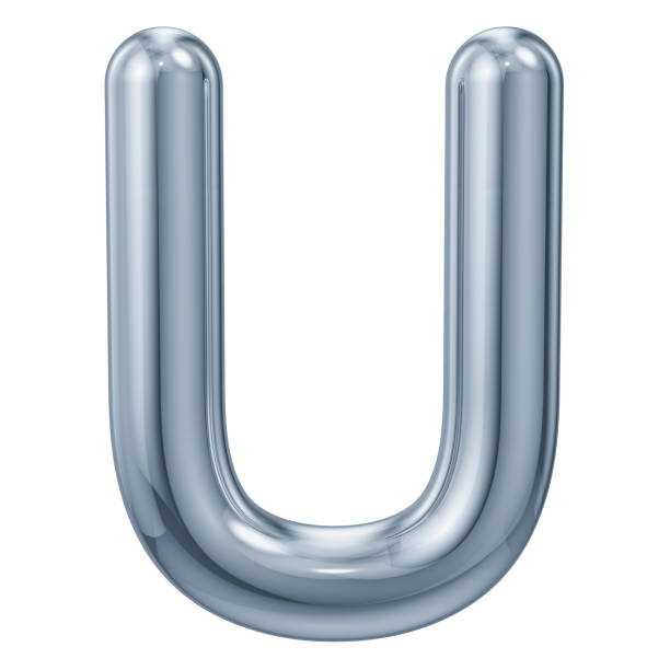 istock English metallic letter U, 3D rendering isolated on white background 1032127870