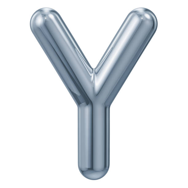 istock English metallic letter Y, 3D rendering isolated on white background 1032127914