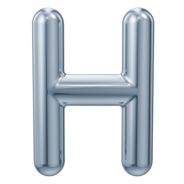 istock English metallic letter H, 3D rendering isolated on white background 1032128148