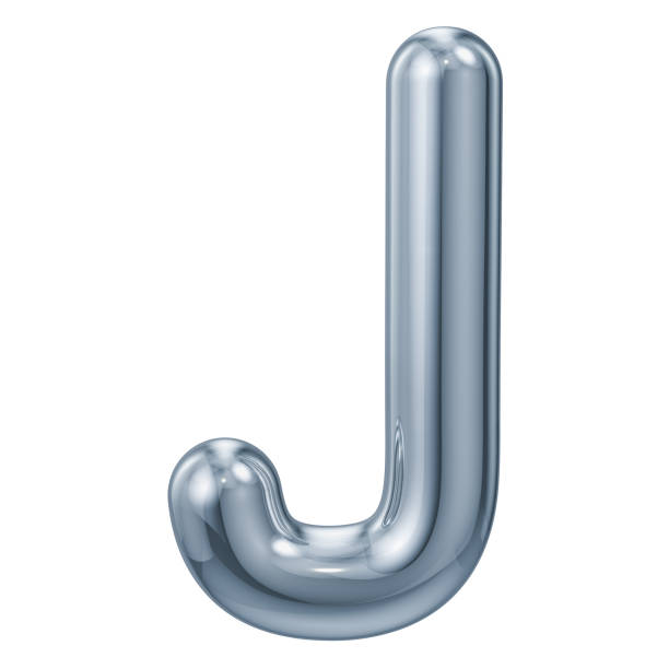 istock English metallic letter J, 3D rendering isolated on white background 1032128200