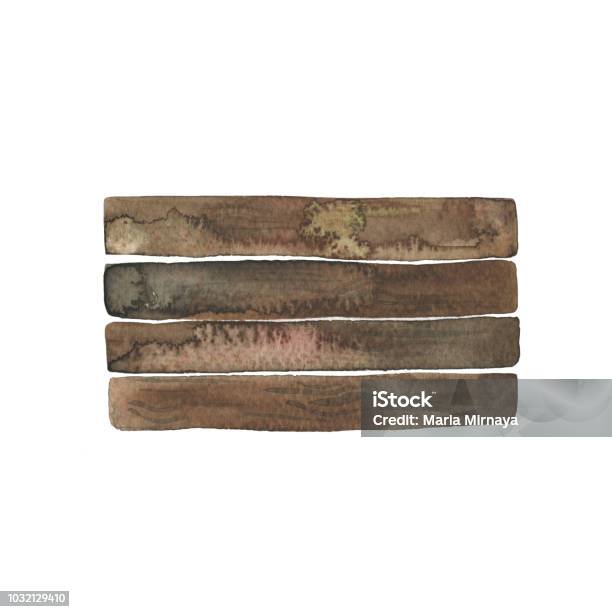 Watercolor Wood Texture Banner Stock Illustration - Download Image Now - Plank - Timber, Watercolor Painting, Art