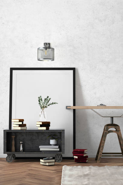 istock Contemporary home office interior background template 1032133192