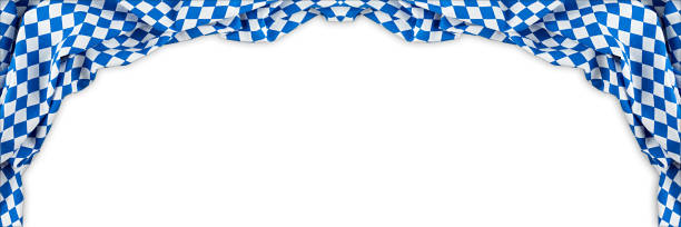 istock bavarian flag wide panorama Beer Fest background 1032140918