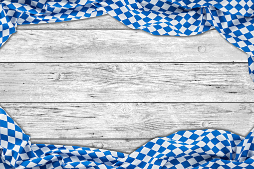 bavaria white wooden rustic wood background texture with bavarian flag empty copy space