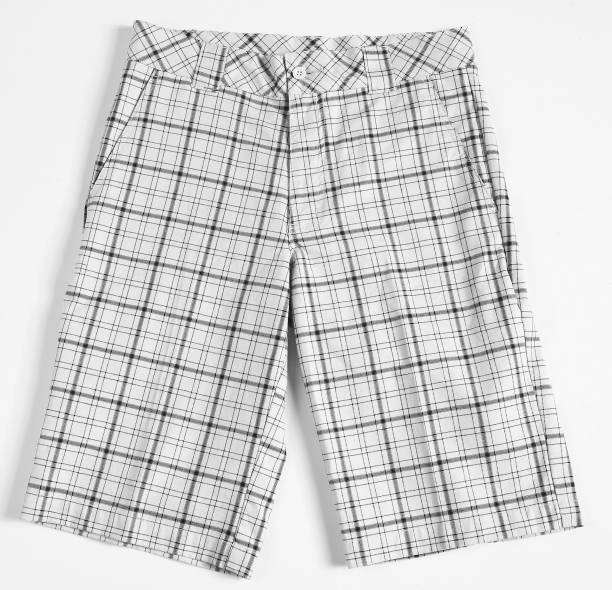 istock Black and white mens cargo shorts 1032141068
