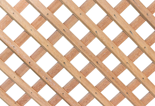 Wooden lattice isolated on white background