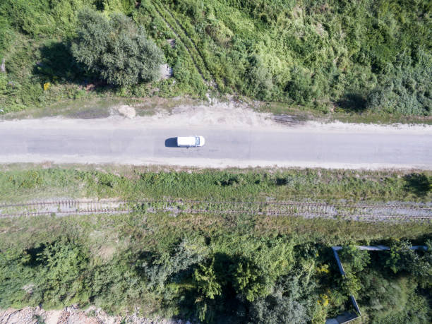 istock asphalt road, view from the top 1032148610