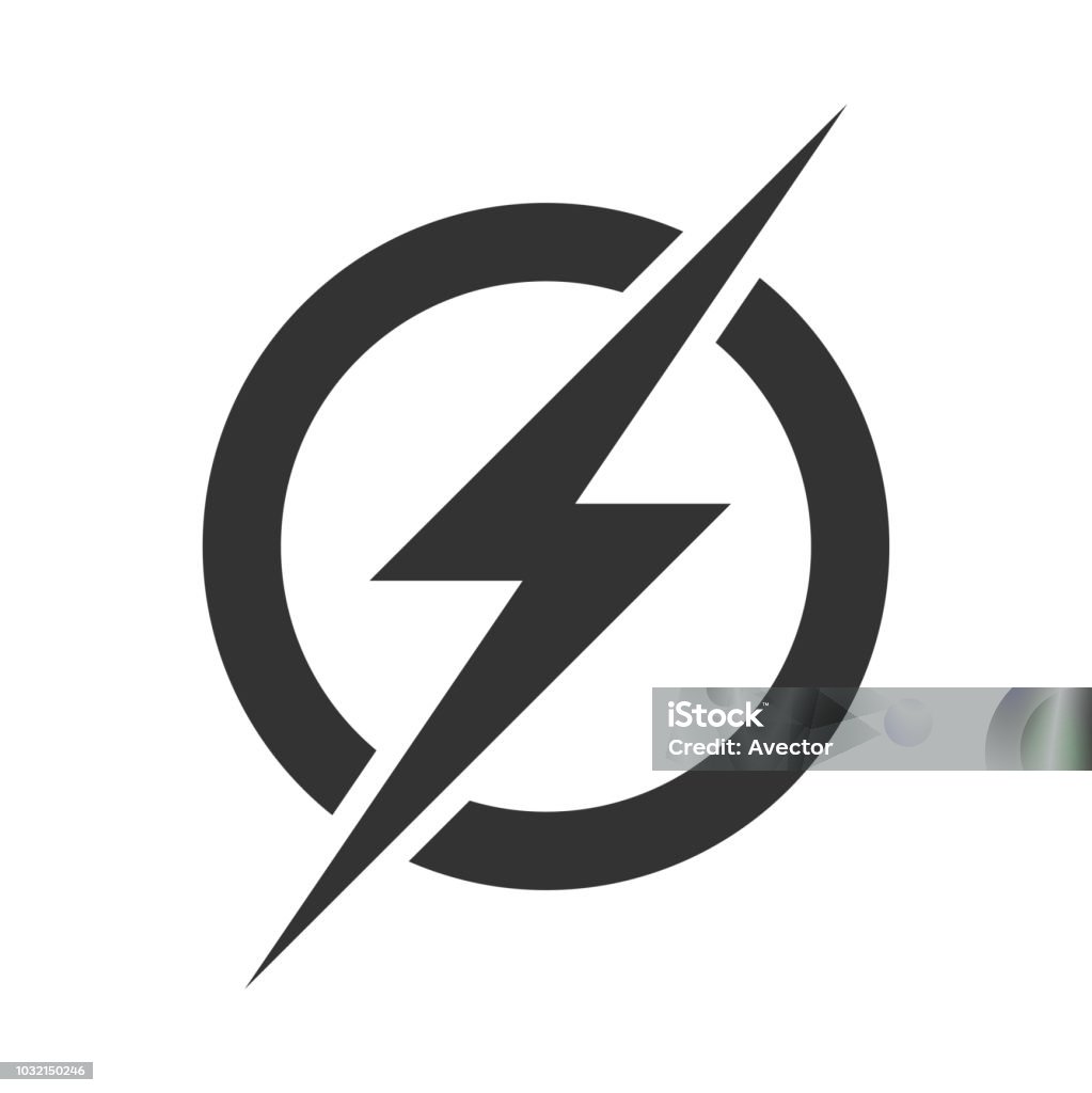 Power-Blitz-Logo-Symbol. Vektor elektrische schnell Donner Blitz Symbol auf transparenten Hintergrund isoliert - Lizenzfrei Icon Vektorgrafik