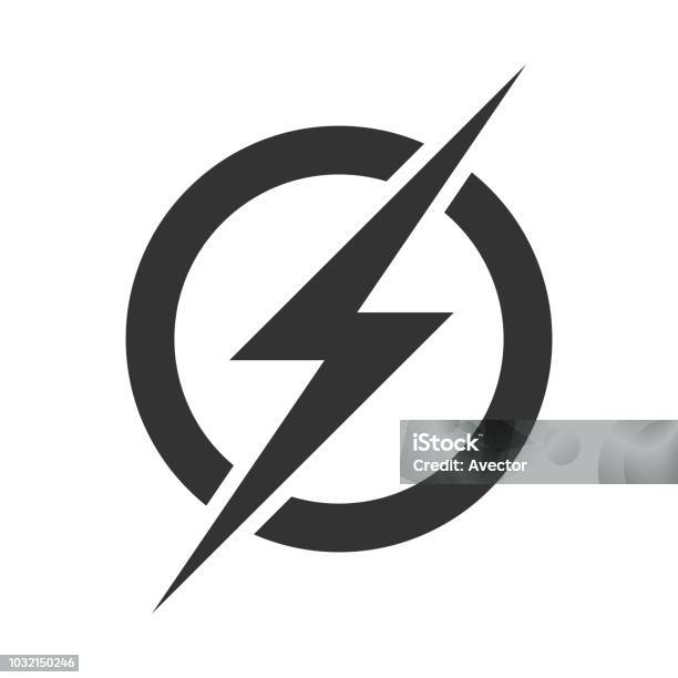 Energiindikator Lightning Logotyp Vektor Elektriska Snabb Thunder Bolt Symbol Isolerad På Transparent Bakgrund-vektorgrafik och fler bilder på Elektricitet