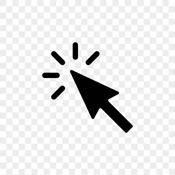 ilustrações de stock, clip art, desenhos animados e ícones de arrow pointer or click button vector icon of arrow web cursor pointer clicking - cursor arrowhead hyperlink symbol