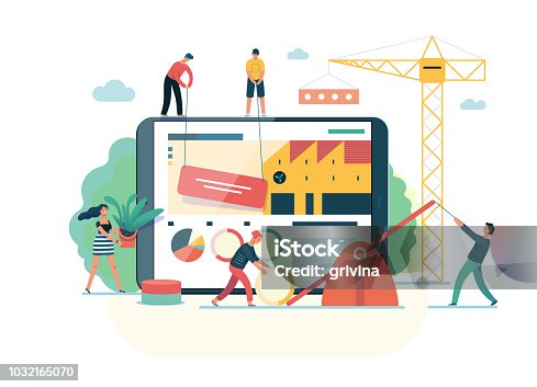 istock Business series - teamwork and collaboration web template 1032165070
