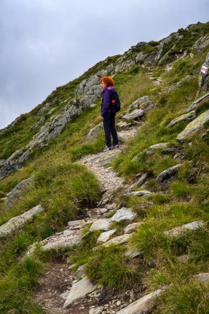 istock Woman hiking into rocky mountains 1032169900