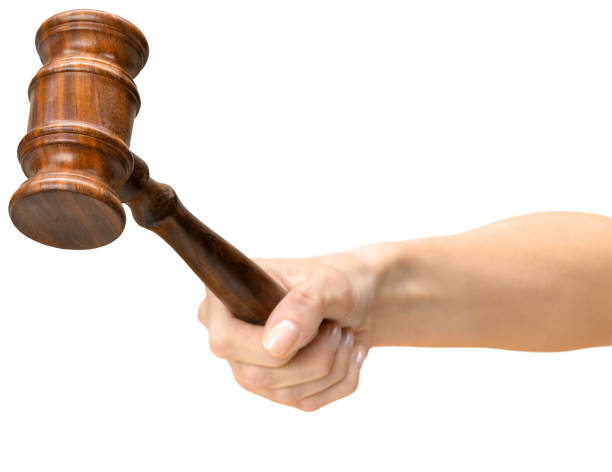 istock someones hand holding Wooden Law Gavel 1032180664