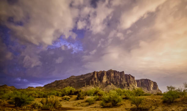 istock The Arizona Icon-Superstition Mountains As the Monsoon comes in 1032188906