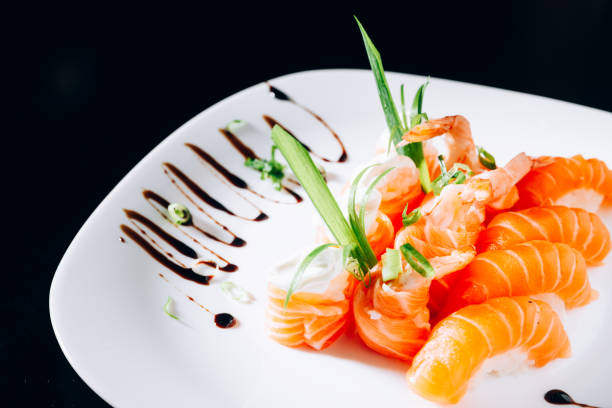istock Salmon and shrimp sushis 1032216728