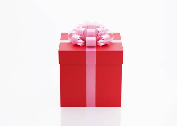 istock Red Gift Box Tied with Pink Ribbon 1032216994