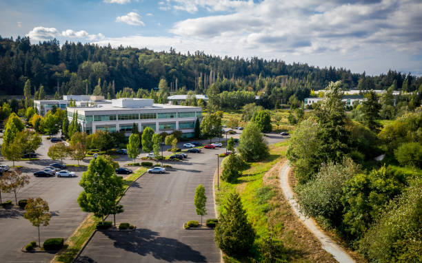 istock Office building by the park trail 1032218508